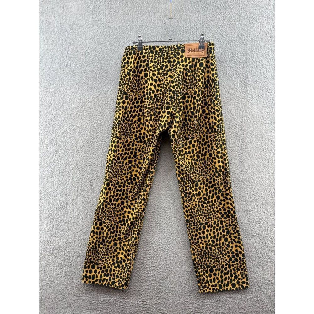 Holiday Emma Mulholland Kokomo Pants Yellow Black Leopard Spot Cotton Size S - Picture 3 of 13